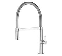 Grifo de cocina monomando de caño alto fabricado en latón acabado cromado Laos de Imex - Plateado / Latón / Imex