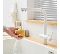 Grifo de Cocina Fregadero de 3 Vias Latón Agua Fría y Caliente Agua Pura Grifo Osmosis 3 Vias-Blanco
