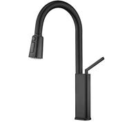 Grifo de cocina giratorio de 360° con pulverizador desplegable de 3 funciones, grifo mezclador de latón moderno de un solo mango, perfecto para uso doméstico y restaurante.