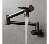 Grifo de cocina giratorio de 360° de bronce, mezclador de pared de agua fría para fregadero, boquilla de doble junta, ideal para cocinas modernas
