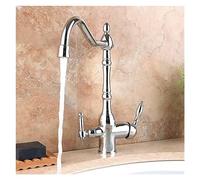 Grifo de cocina gourmet Cobre negro 3 en 1 Hot Water Purificador Diseño giratorio Girador Elegante y duradero Ideal para cocinas modernas LWX