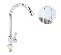 Grifo de Cocina, Grifo Giratorio G1/2, Grifo de Agua de Fregadero de Una Sola Manija de Arco Alto para Jardín de Cocina Al Aire Libre
