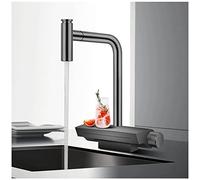 Grifo de Cocina Gris con pulverizador, Grifo de Cocina tirado hacia Abajo, Grifo de Cocina de un Solo Mango de Arco de Arco con Salida de Cascada, comerciales de Cocina de latón Modernas