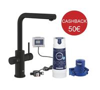 Grifo De Cocina Grohe Blue Pure Minta Negro Mate Boca En L Con Ducha Extraíble