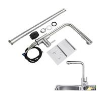 Grifo de cocina hecho de acero inoxidable - Mezclador de una sola mano con rociador extensible de acero inoxidable | Grifo para fregadero de cocina - Para baño Residencia Cuarto de lavado Comedor Bar