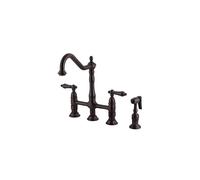 Grifo de cocina Kingston Brass KS1275ALBS Heritage Bridge de 8-3/4"" en bronce aceitado