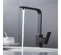 Grifo de Cocina Mezclador de Lavabo de 7 Plaza de Siete Cuadrado Acero Inoxidable Grifo Fregadero de Cocina Alto Grifo 360° Giratorio de Cocina con Mangueras Caliente y Frío