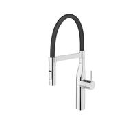 Grifo de cocina monomando caño alto+ducha roca glera pro cromado/negro
