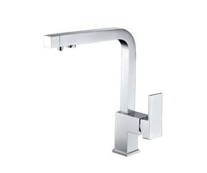 Grifo de cocina monomando con osmosis que cuenta con dos vías de agua Capri de Imex - Plateado / Latón / Imex