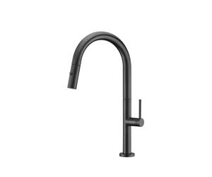 Grifo de cocina monomando de caño alto fabricado en latón en negro mate Samoa de Imex - Negro / Latón / Imex