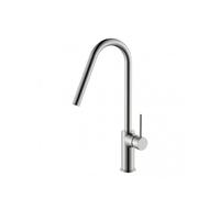 Grifo de cocina monomando de caño alto fabricado en latón níquel cepillado Kenia de Imex - Gris / Latón / Imex