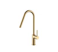 Grifo de cocina monomando de caño alto fabricado en latón oro cepillado Kenia de Imex - Oro / Latón / Imex
