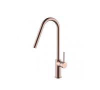 Grifo de cocina monomando de caño alto fabricado en latón oro rosa cepillado Kenia de Imex - Rosado / Latón / Imex