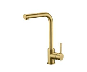 Grifo de cocina monomando extraíble con acabado en color oro cepillado Malta de Imex - Oro / Latón / Imex