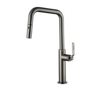 Grifo de cocina monomando extraíble con difusor doble jet de acabado black gun metal Niza de Imex - Negro / Latón / Imex