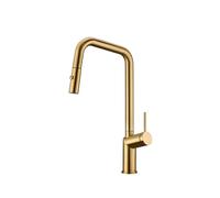 Grifo de cocina monomando extraíble con difusor doble jet de acabado color oro cepillado Bonn de Imex - Oro / Latón / Imex