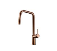 Grifo de cocina monomando extraíble con difusor doble jet de acabado color oro rosa cepillado Bonn de Imex - Rosado / Latón / Imex