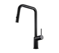 IMEX Grifo de cocina BONN GCE024/NG monomando extraíble difusor doble jet negro mate