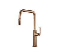 Grifo de cocina monomando extraíble con difusor doble jet de acabado oro rosa cepillado Niza de Imex - Rosado / Latón / Imex