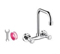 Grifo de cocina montado en la pared, grifos mezcladores de cocina de puente, elegante grifo de cocina de latón con temperatura ajustable, ahorro de agua y doble uso (B)