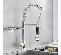 Grifo de cocina negra mate con doble copa de puente de montaje de puente toque de mezcla de tirar hacia abajo para un diseño cromado elegante con agua fría y caliente funcional y Aqiong