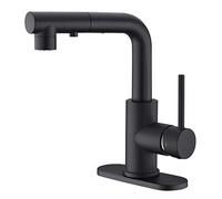 Grifo de cocina negro CREA con ducha, grifo de baño, mini grifo de bar, mango único, 1 o 3 agujeros, grifo utilitario, grifo exterior