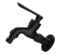 Grifo de cocina negro, grifo de lavadora oscuro, agua fría, montaje en pared, resistente para cocina y baño