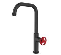 Grifo De Cocina Negro Loftea Black + Red Estilo Industrial