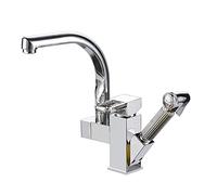 Grifo de Cocina para Lavabo, Lavabo, Grifo para Fregadero de Cocina, Mezclador de Cobre Caliente y frío Multifuncional, con Cabezal rociador extraíble, galvanoplastia de una Sola manija.