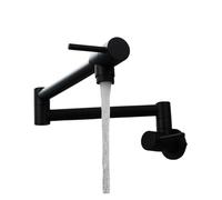 Grifo de cocina plegable de latón for pared, grifo de fregadero de un solo orificio con caño giratorio y boquilla plegable. Comercial(F)
