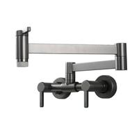 Grifo de cocina plegable de pared for llenar ollas, con rotación de 360°, for agua fría y caliente, mezclador plegable for cocinas modernas.(Gris)