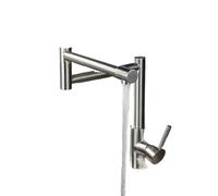 Grifo De Cocina Plegable Grifos de cocina plegables, mezcladores agua fría y caliente for el hogar, giratorios 360 grados, monomando, níquel