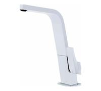 TEKA Grifo Cocina Monomando, Caño Alto Plano Giratorio, Aireador Anticalcáreo, Latiguillos de Alimentación 3/8”, Blanco, Modelo IC 915
