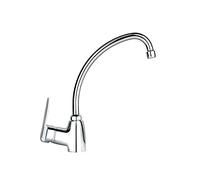 TEKA Grifo Cocina Monomando, Caño Alto Giratorio, Aireador Anticalcáreo, Latiguillos Flexibles de 3/8”, Cromo, Modelo IN 912