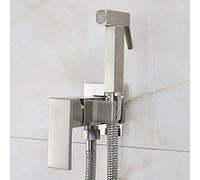 Grifo de Cocina WDSOPK Grifo Mezclador Cuadrado de Ducha de latón Macizo para Agua fría y Caliente, Cabezal de Ducha Negro Mate, Grifo para Fregadero de baño y Elegante