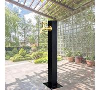 Grifo de columna de acero inoxidable, grifo de agua de pilar de fuente de hidratación exterior independiente, grifo de agua exterior anticongelante y sin escarcha para patio, jardín, granja, pasto, pa