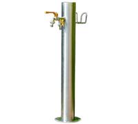 Grifo de columna de agua de acero inoxidable 304 para jardín al aire libre con doble salida de 34 pulgadas, fuente decorativa vertical y pistola pulverizadora, ideal para oasis de patio trasero y