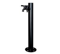 Grifo de columna de agua de acero inoxidable 304, tubería de agua con soporte para montaje en piso con boquilla de latón, hidrante de agua vertical para exteriores para jardín