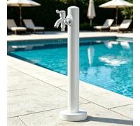 Grifo de columna de agua de jardín de acero inoxidable 304, grifo de pie para exteriores a prueba de heladas 60/95cm, babero de manguera vertical de doble entrada, pilar de agua(C,Height: 95cm/37.4in)