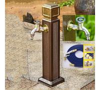 Grifo de columna de agua para exteriores, espiga anticongelante vertical, autosuficiente, conector de manguera duradero para clima frío, ideal para jardines y patios