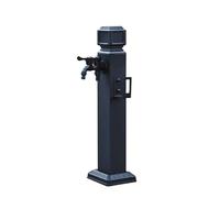 Grifo de columna de agua para jardín al aire libre, fuente anticongelante cuadrada con pistola de pulverización (negro, 60 cm), perfecto para riego y decoración