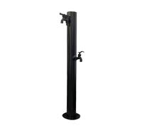 Grifo de columna de agua para jardín al aire libre, fuente de agua autónoma con 2 columnas anticongelantes para riego y lavado, diseño negro duradero