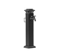 Grifo de columna de agua para jardín al aire libre, fuente de aluminio cuadrada vertical de 26 pulgadas con iluminación, perfecta para riego y características de jardín