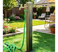 Grifo de Columna para Jardín, Columna de Agua de Estilo Antiguo con Grifo de Latón y Pistola Rociadora, Dispensador de Agua Resistente a Las Heladas(65cm/26in)
