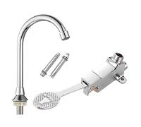 Grifo de control de pedal para piso de acero inoxidable, baño, lavabo, grifo de agua, pedal para el hogar, hotel, grifo, accesorios