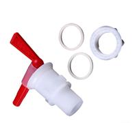 Grifo de cubo de fermentación de plástico, válvula dispensadora de bebidas para elaboración casera, almacenamiento de vino y agua, espiga roja y blanca con diseño de dispensación controlada para