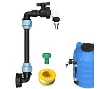 Grifo de cuello de cisne IBC: adaptador de contenedor IBC, accesorios para tanques IBC, adaptador de depósito de agua, grifo de paso S60 x 6, 3/4 pulgadas para tanque de agua de lluvia de 1000 L,