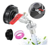 Grifo de drenaje IBC - Accesorios para Grifo Deposito 1000 litros tapa adaptador IBC de grifo de bola de aleación de 3/4 pulgadas adecuado para de recolección de agua de lluvia de lluvia y cisterna