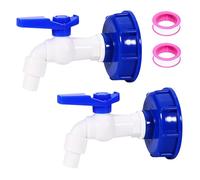 Grifo de drenaje para barril de lluvia, 2 piezas de plástico IBC grifo con cinta de sellado, accesorio para tanque de agua IBC, adaptador de grifo, 1000 L, accesorio para tanque de agua, barril de