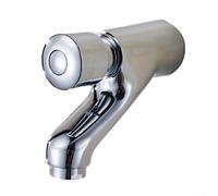 Grifo de ducha con cierre automático, latón macizo, cromado, válvula de retardo para baño público, 15 mm